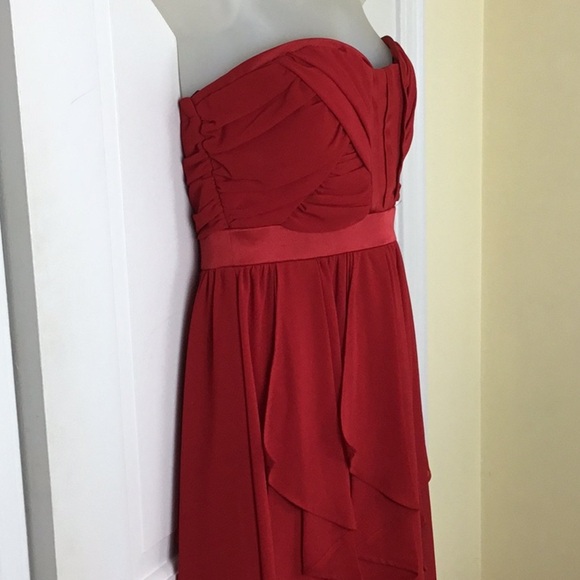 XOXO Chiffon Strapless Red Mini Dress NWT - Picture 4 of 9